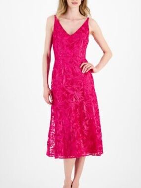 Sam Edelman | Dresses | Sam Edelman V Neck Floral Prom Wedding Guest Womens  2 Embroidered Midi Dress | Poshmark